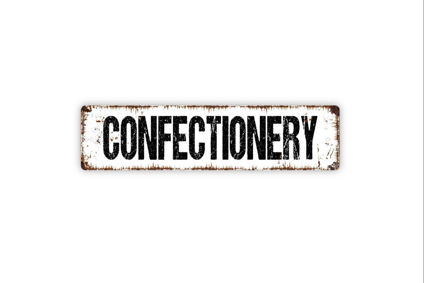 Confectionery Sign - Candy Snacks Pantry Kitchen Vinyl Sticker Or  Metal Street Sign or Door Name Plate Plaque