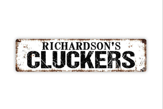 Personalized Cluckers Sign, Custom Metal Sign, Vinyl Sticker Or  Street Sign or Door Name Plate Plaque