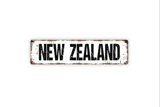 New Zealand Sign - Pick Your CIty State Country - Welcome Vinyl Sticker Or  Street Metal Sign or Door Name Plate Plaque