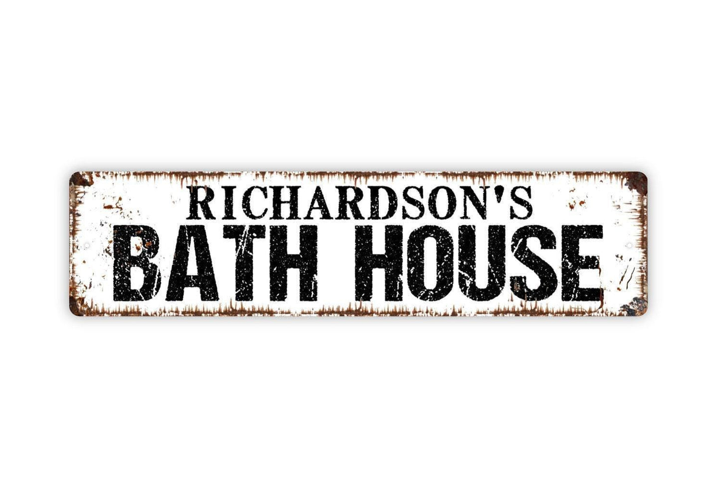Personalized Bath House Sign, Custom Metal Sign, Vinyl Sticker Or  Street Sign or Door Name Plate Plaque