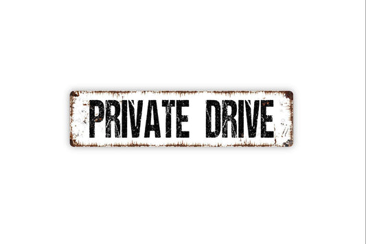 Private Drive Sign - Dead End Please Turn Around No Trespassing Vinyl Sticker Or  Street Metal Sign or Door Name Plate Plaque