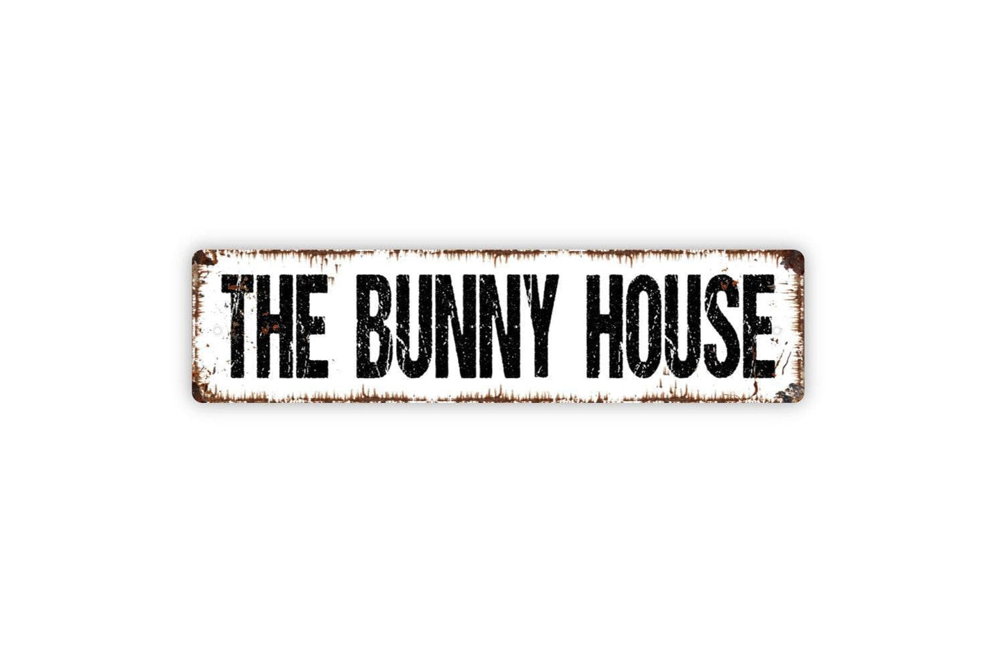 The Bunny House Sign – Rustic Farmhouse Wall Decor – Rabbit Hutch or Pet Lover Sign – Country Home Wall Art – Metal Sign or Vinyl Sticker