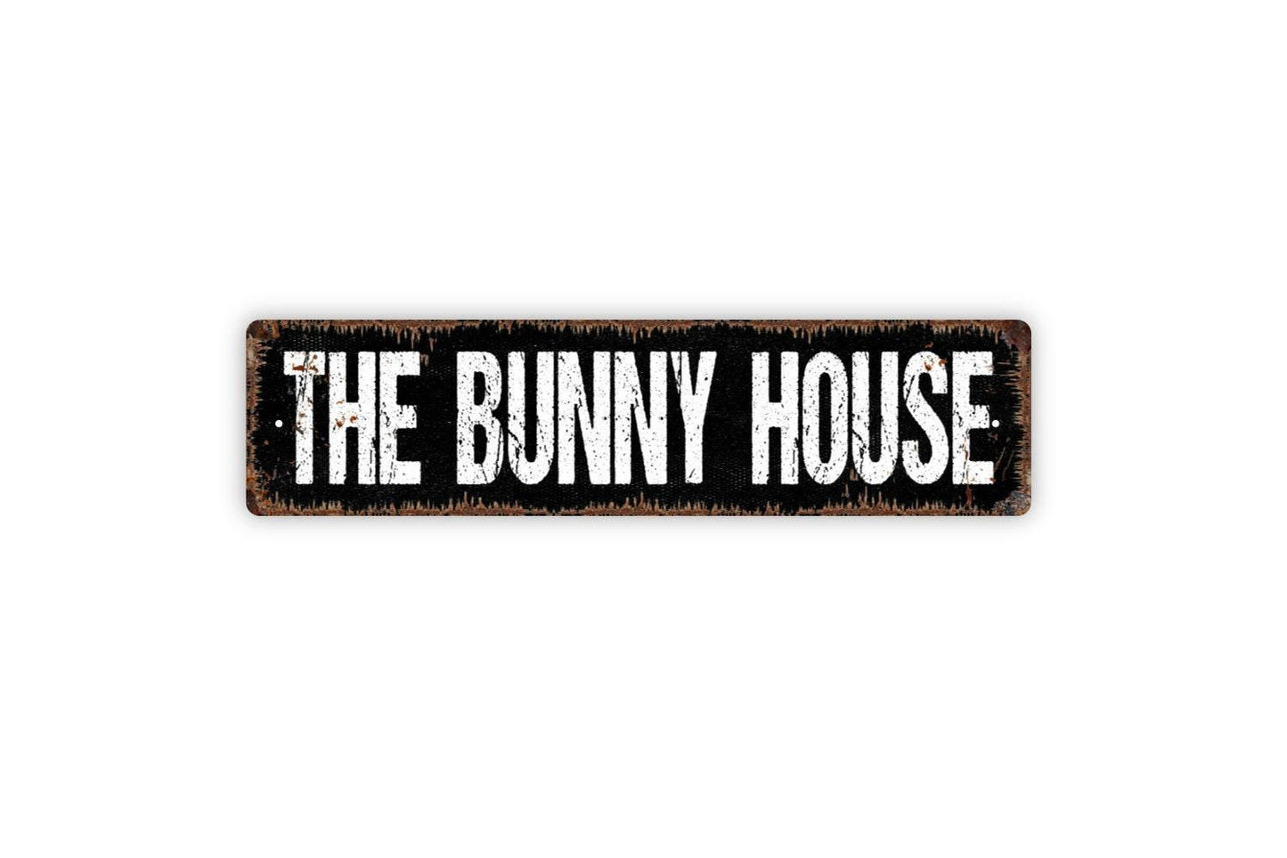 The Bunny House Sign – Rustic Farmhouse Wall Decor – Rabbit Hutch or Pet Lover Sign – Country Home Wall Art – Metal Sign or Vinyl Sticker