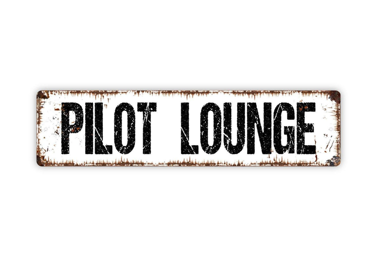Pilot Lounge Sign Metal or Vinyl Sticker | Aviation Decor | Flight School Sign | Rustic Airport Lounge Decor | Funny Pilot Gift Sticker