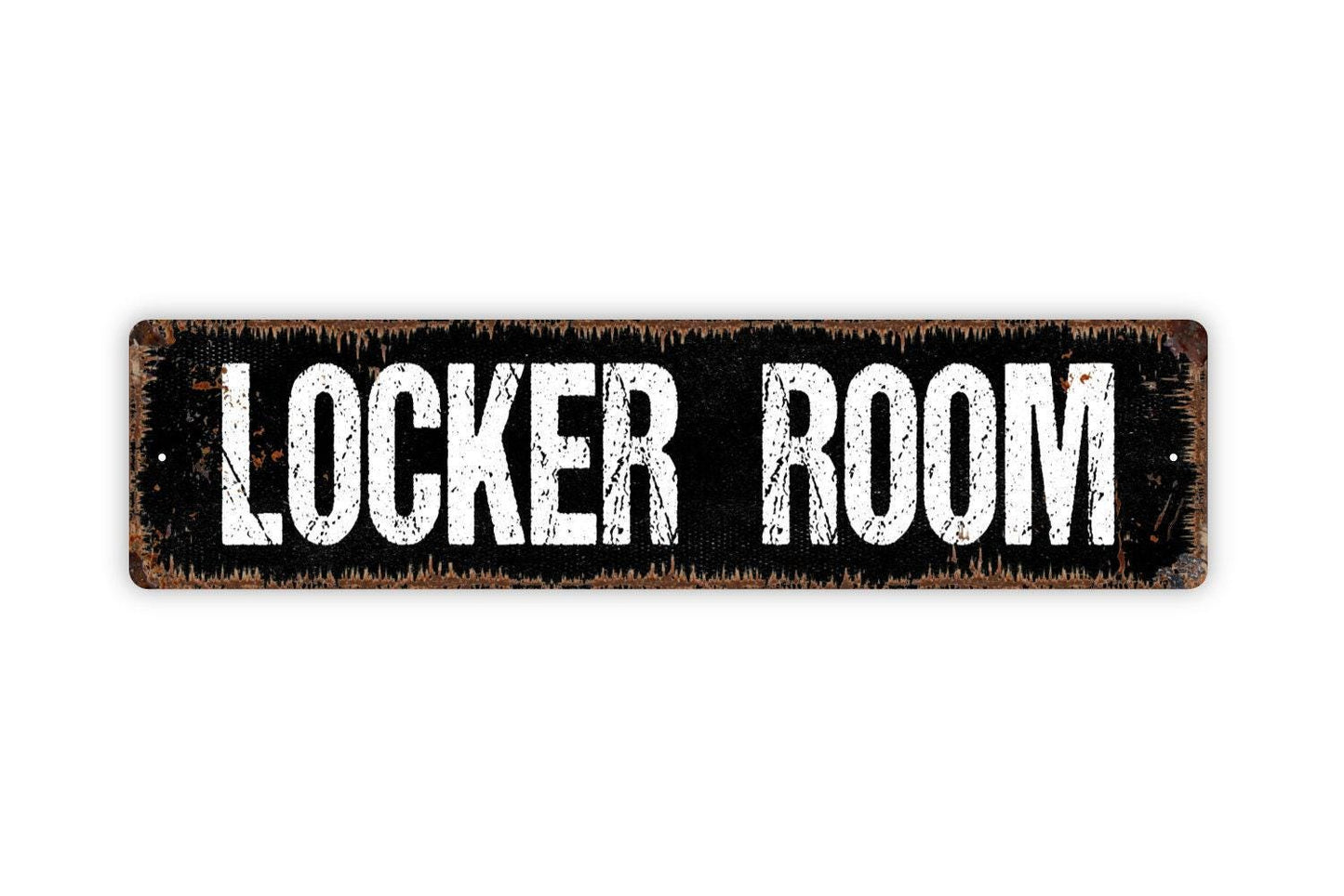 Locker Room Sign - Bathroom Vinyl Sticker Or  Custom Metal Street Sign or Door Name Plate Plaque