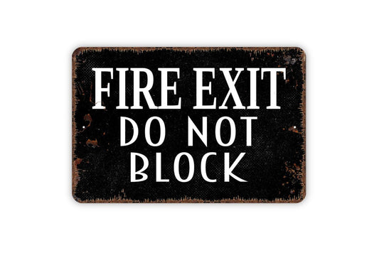 Fire Exit Do Not Block Sign | Safety Compliance Wall Sign | Metal Sign or Vinyl Sticker for Workplace, Office, Warehouse, or Business