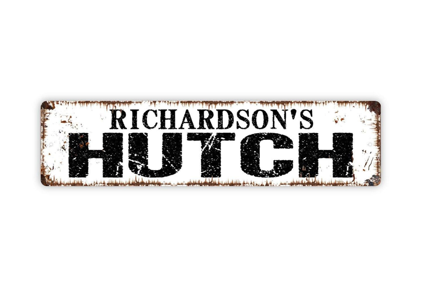 Personalized Hutch Sign, Custom Metal Sign, Vinyl Sticker Or  Street Sign or Door Name Plate Plaque