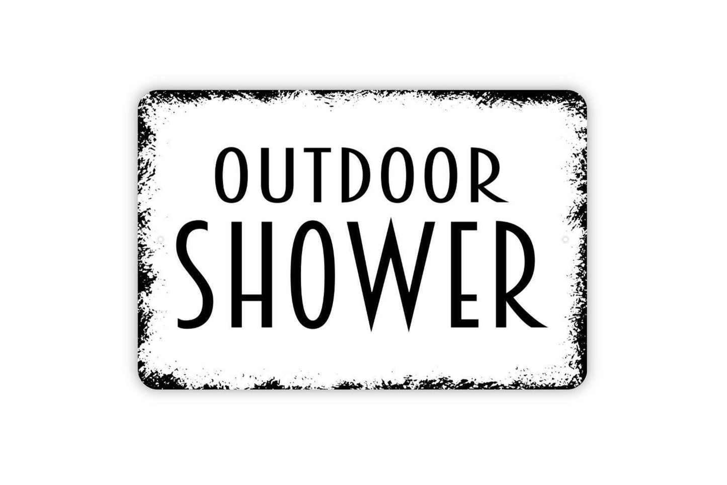 Outdoor Shower Sign - Swimming Pool Metal Indoor or Outdoor Wall Art