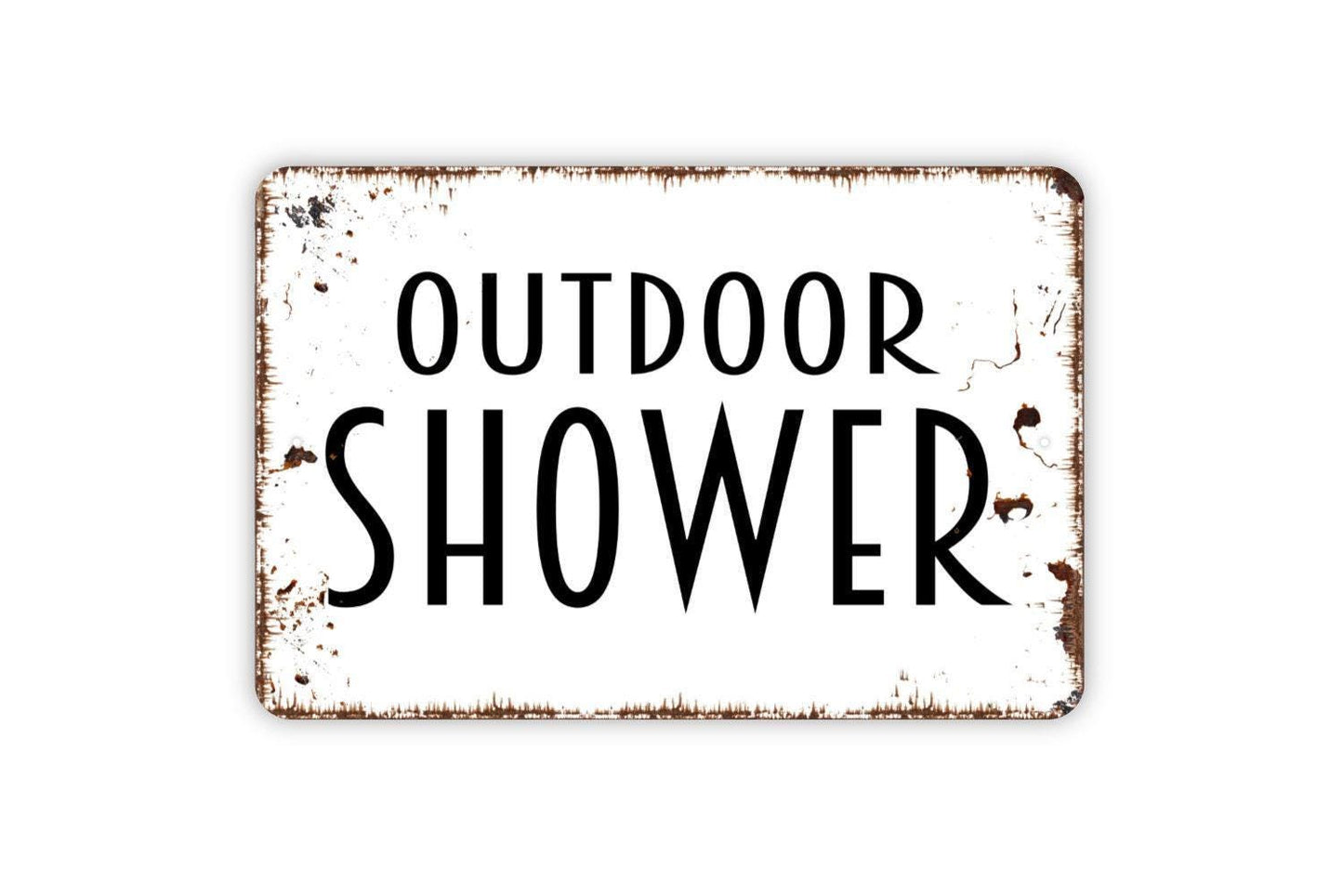Outdoor Shower Sign - Swimming Pool Metal Indoor or Outdoor Wall Art