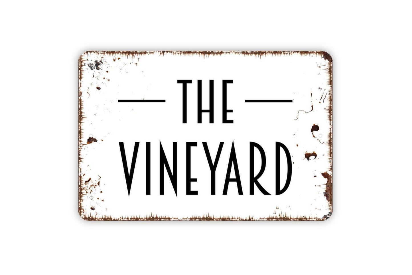The Vineyard Sign - Metal Sign, Farmhouse Contemporary Modern Wall Metal Sign