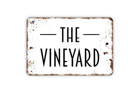 The Vineyard Sign - Metal Sign, Farmhouse Contemporary Modern Wall Metal Sign