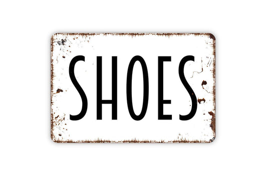 Shoes Sign - Metal Sign, Farmhouse Contemporary Modern Wall Metal Sign