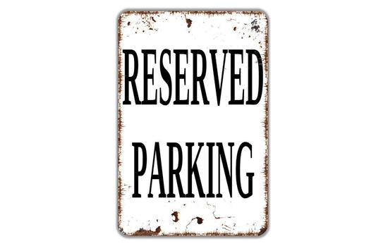 Reserved Parking Sign – Business Office Property Lot Safety Notice – Private Parking Space Garage Driveway Warning Metal Sign or Sticker