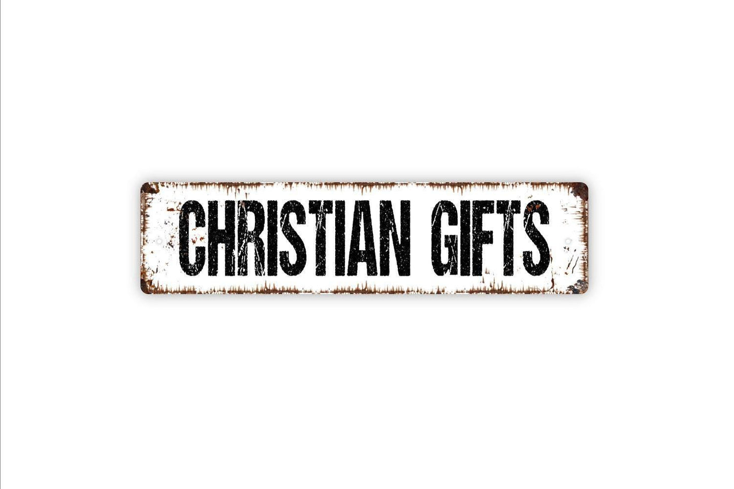 Christian Gifts Sign - Bookstore Retail Store Library Street Metal Sign or Door Name Plate Plaque