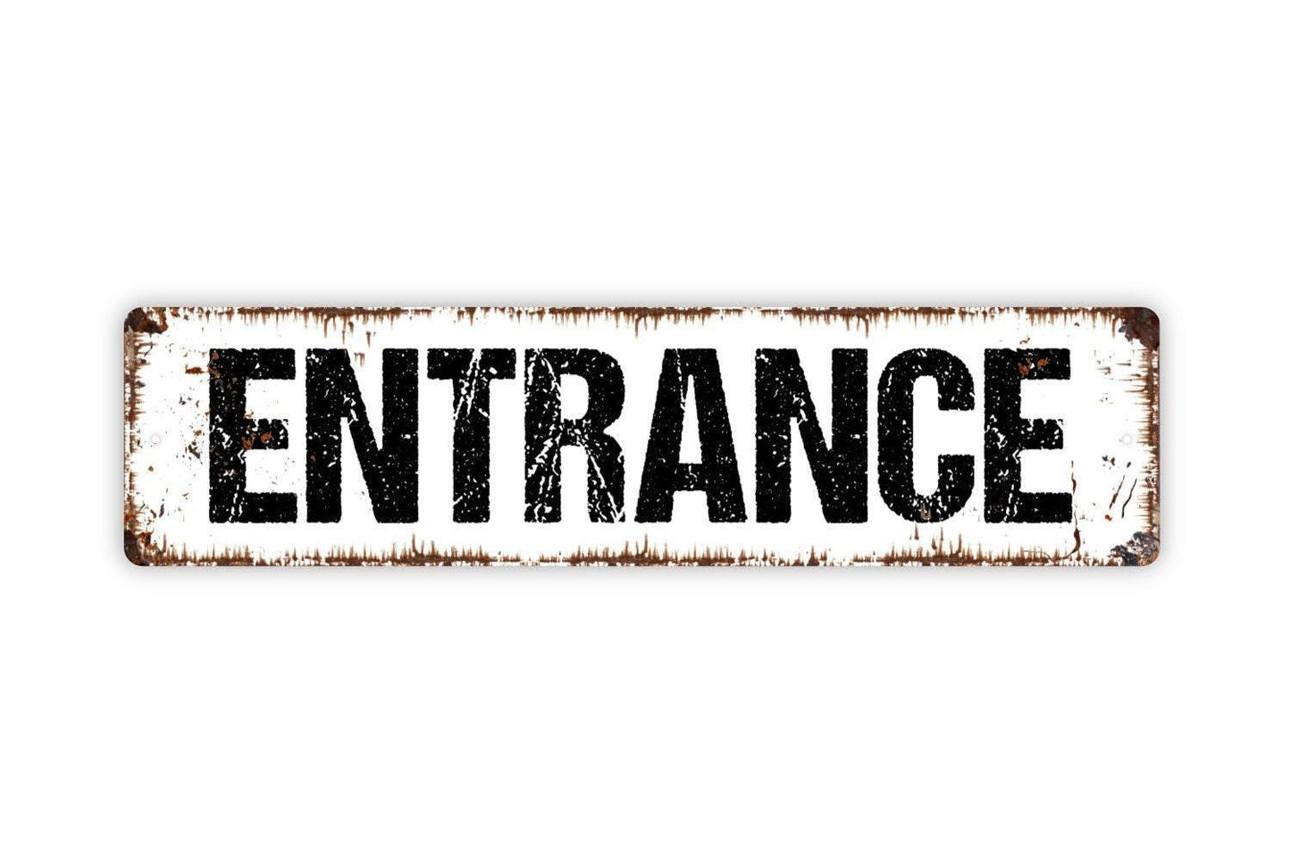 Entrance Sign - Vinyl Sticker Or  Metal Street Sign or Door Name Plate Plaque