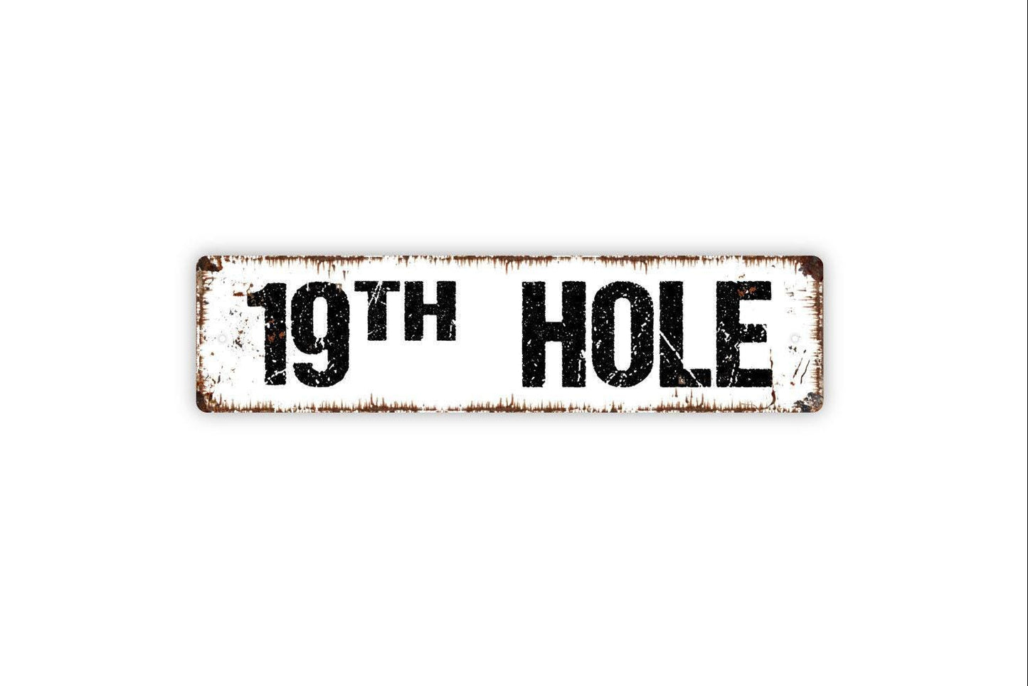 19th Hole Sign | Golf Bar Man Cave Pub Wall Decor | Metal Sign or Vinyl Sticker for Golf Lovers, Home Bar, Patio, or Game Room