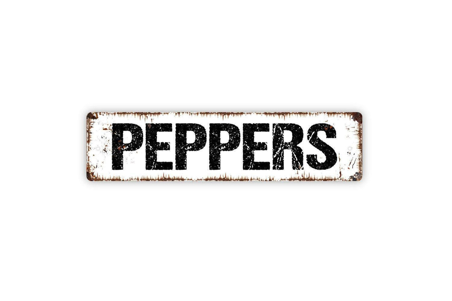 Peppers Sign - Garden Marker Produce Farmers Market Vinyl Sticker Or  Street Metal Sign or Door Name Plate Plaque