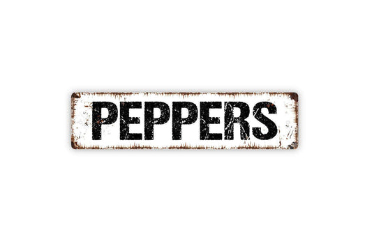 Peppers Sign - Garden Marker Produce Farmers Market Vinyl Sticker Or  Street Metal Sign or Door Name Plate Plaque