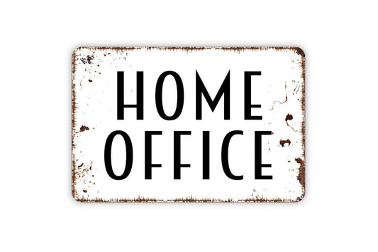 Home Office Sign | Rustic Work From Home Wall Decor | Farmhouse Study or Desk Wall Art | Custom Metal Sign or Vinyl Sticker | Office Decor