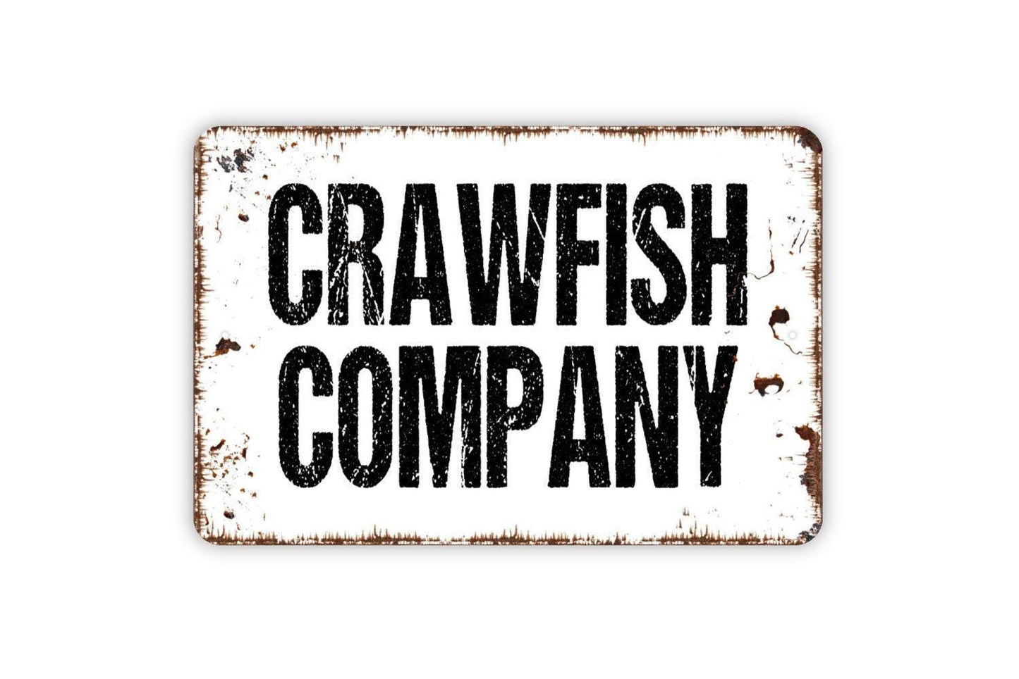 Crawfish Company Sign | Rustic Seafood Restaurant Wall Decor | Cajun Kitchen or Bar Sign | Custom Metal Sign or Vinyl Sticker | Coastal Wall