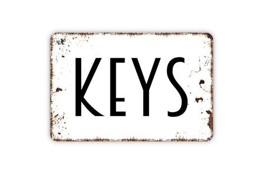 Keys Sign, Metal Sign, Farmhouse Contemporary Modern Wall Metal Sign