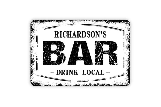 Personalized Bar Sign - Custom Man Cave Pub Beer Tavern Backyard Basement Bar Metal Wall Art Indoor Or Outdoor