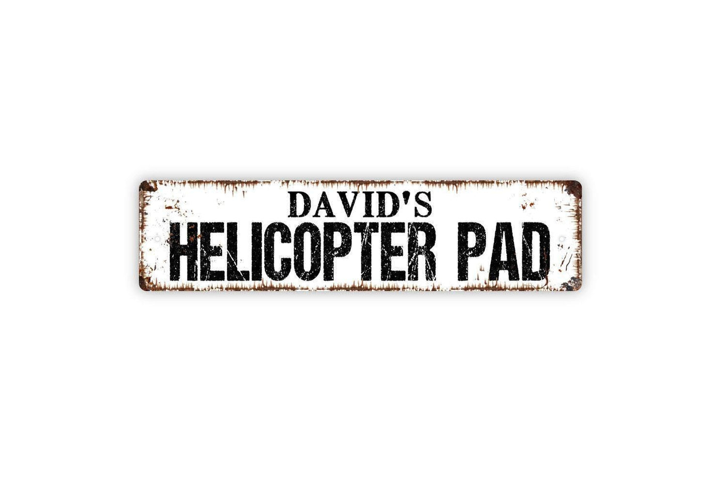 Personalized Helicopter Pad Sign - Custom Metal Sign - Airport Pilot Fly Vinyl Sticker Or  Street Sign or Door Name Plate Plaque