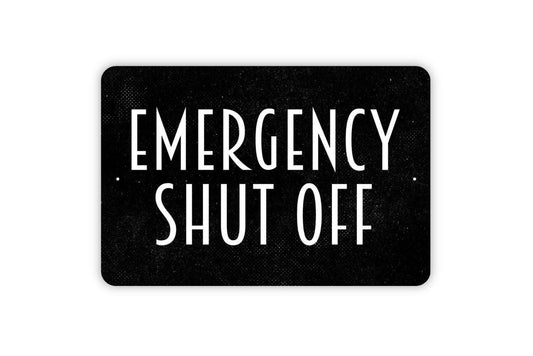 Emergency Shut Off Sign - Metal Sign Wall Art Indoor Or Outdoor