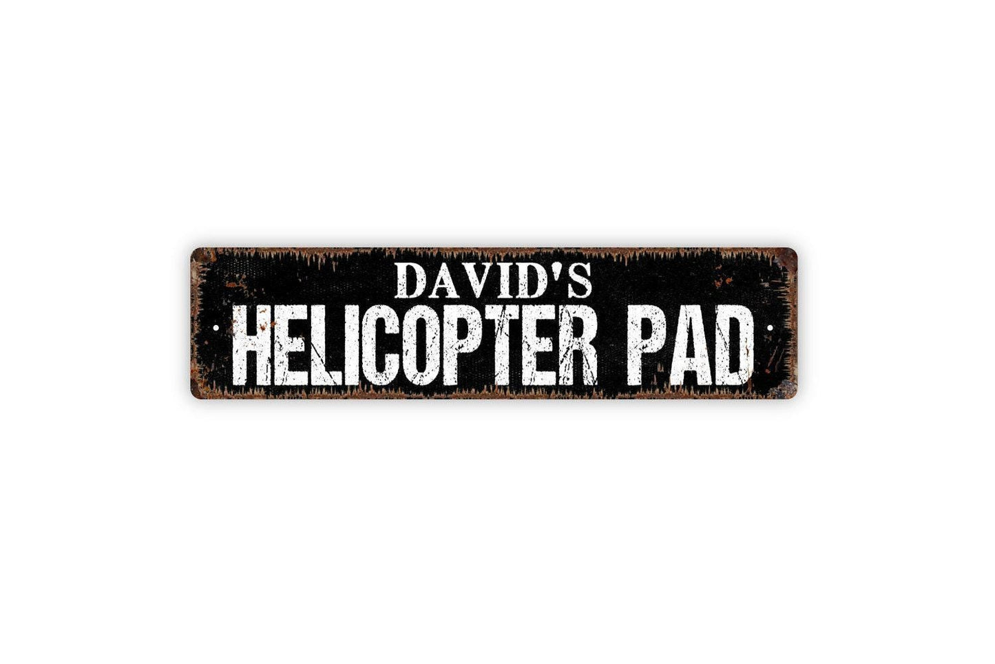 Personalized Helicopter Pad Sign - Custom Metal Sign - Airport Pilot Fly Vinyl Sticker Or  Street Sign or Door Name Plate Plaque
