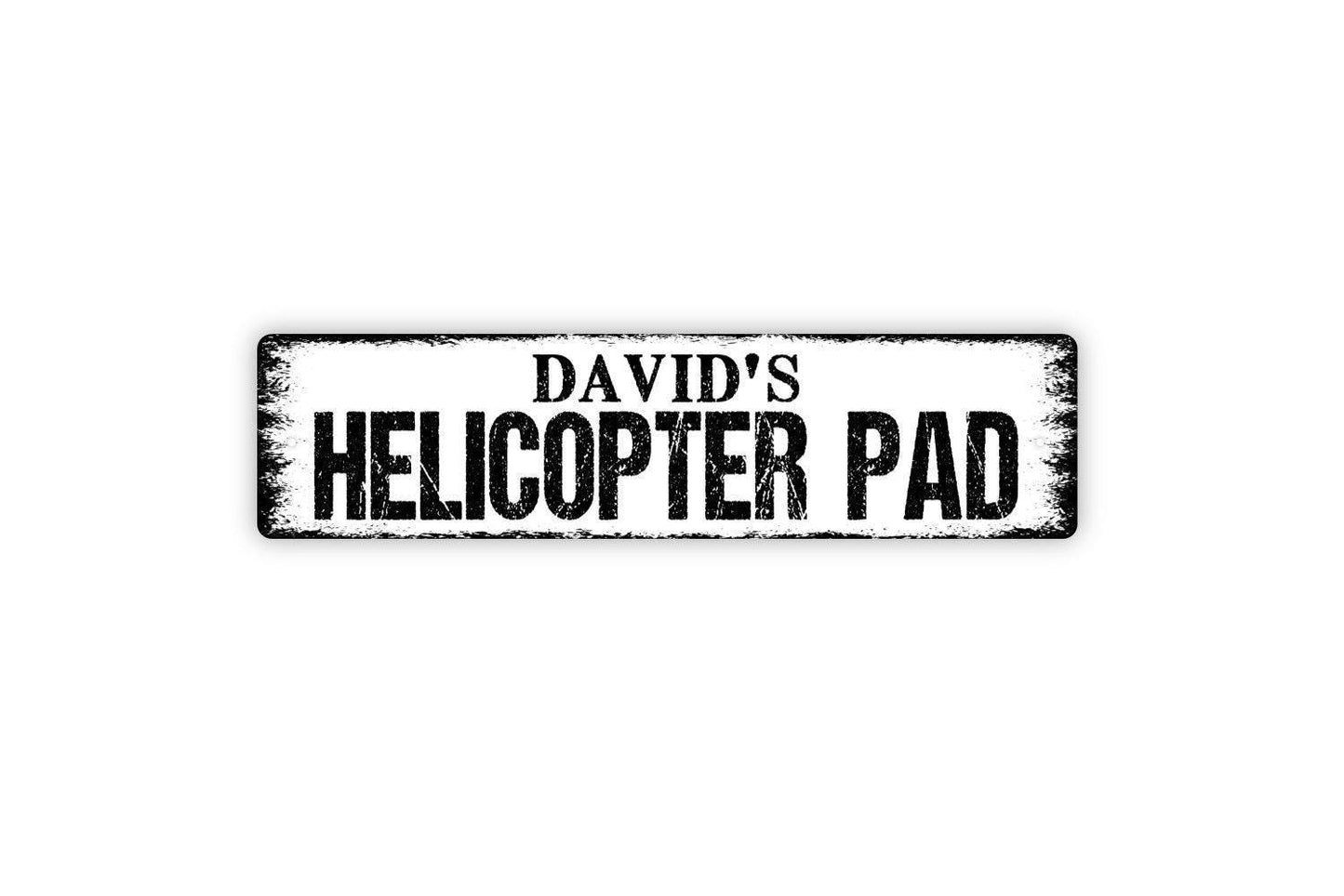 Personalized Helicopter Pad Sign - Custom Metal Sign - Airport Pilot Fly Vinyl Sticker Or  Street Sign or Door Name Plate Plaque