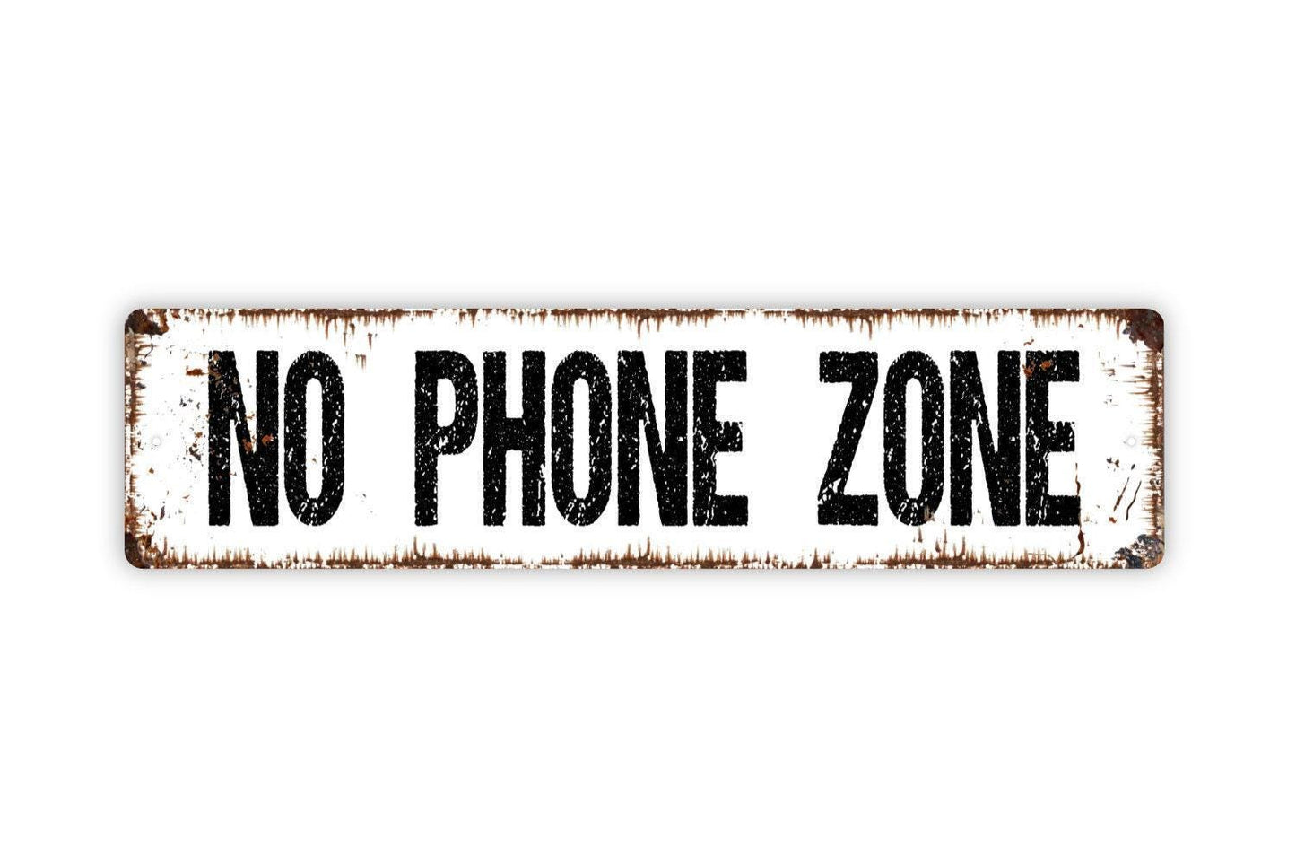 No Phone Zone Sign - Vinyl Sticker Or  Metal Street Sign or Door Name Plate Plaque