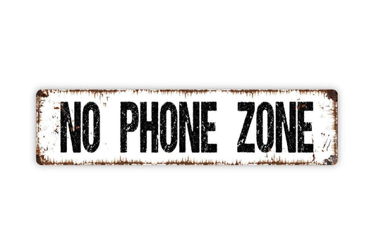 No Phone Zone Sign - Vinyl Sticker Or  Metal Street Sign or Door Name Plate Plaque