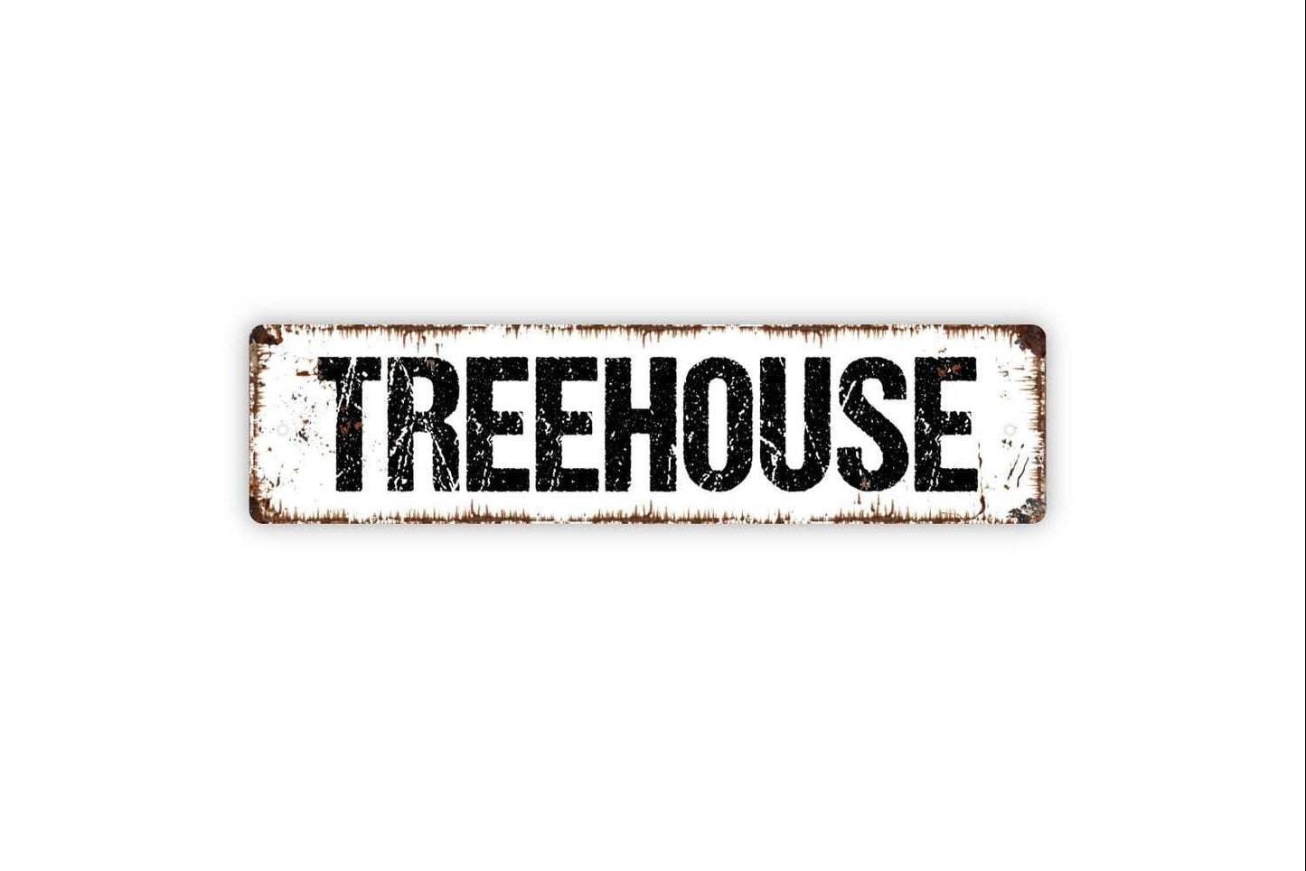 Treehouse Sign - Clubhouse Fort Backyard Child Children Play Kids Farmhouse Style Rustic Street Metal Sign or Door Name Plate Plaque