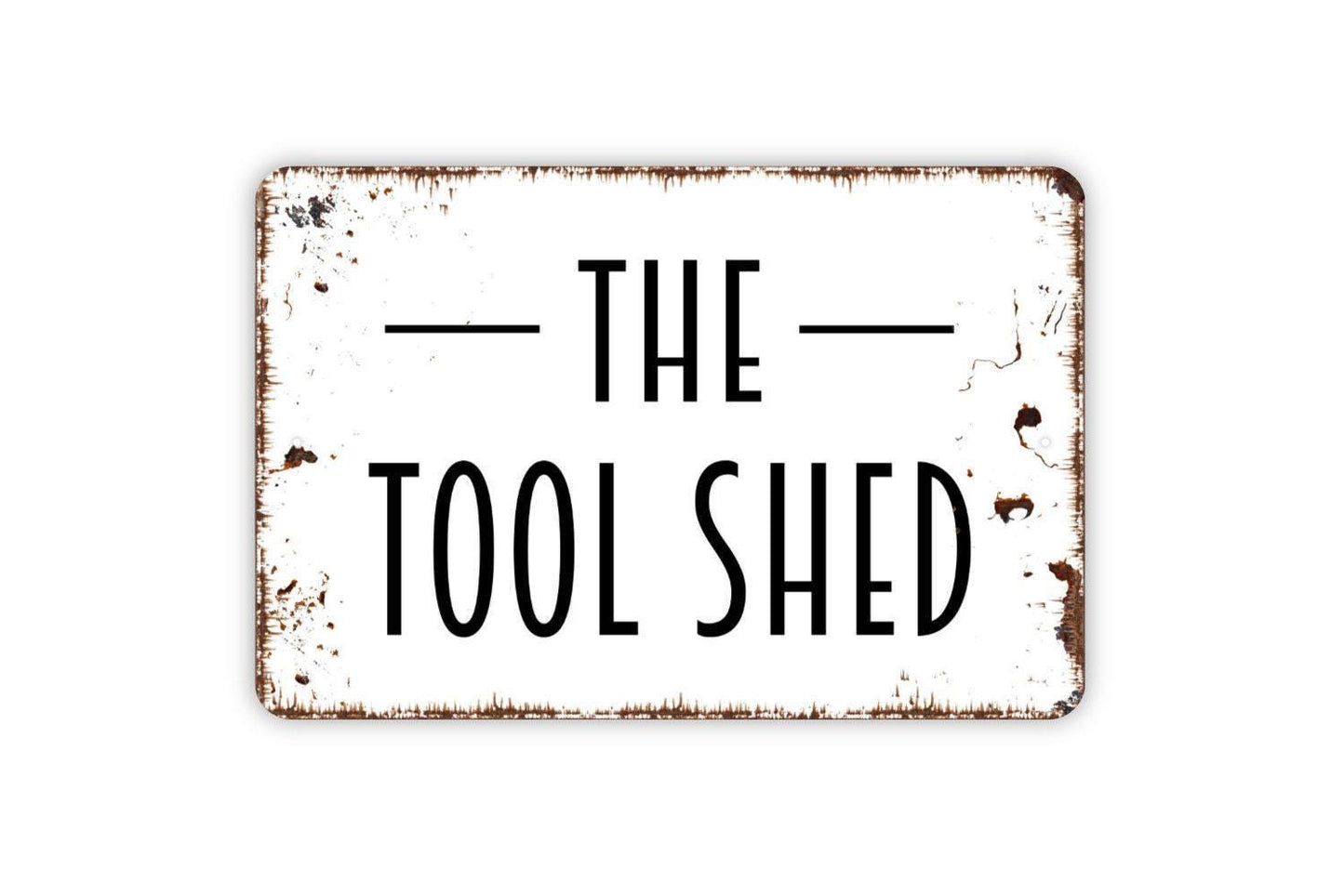 The Tool Shed Sign – Rustic Garage Workshop Man Cave Wall Decor – Farmhouse Barn Shop Storage Room – Metal Sign or Sticker