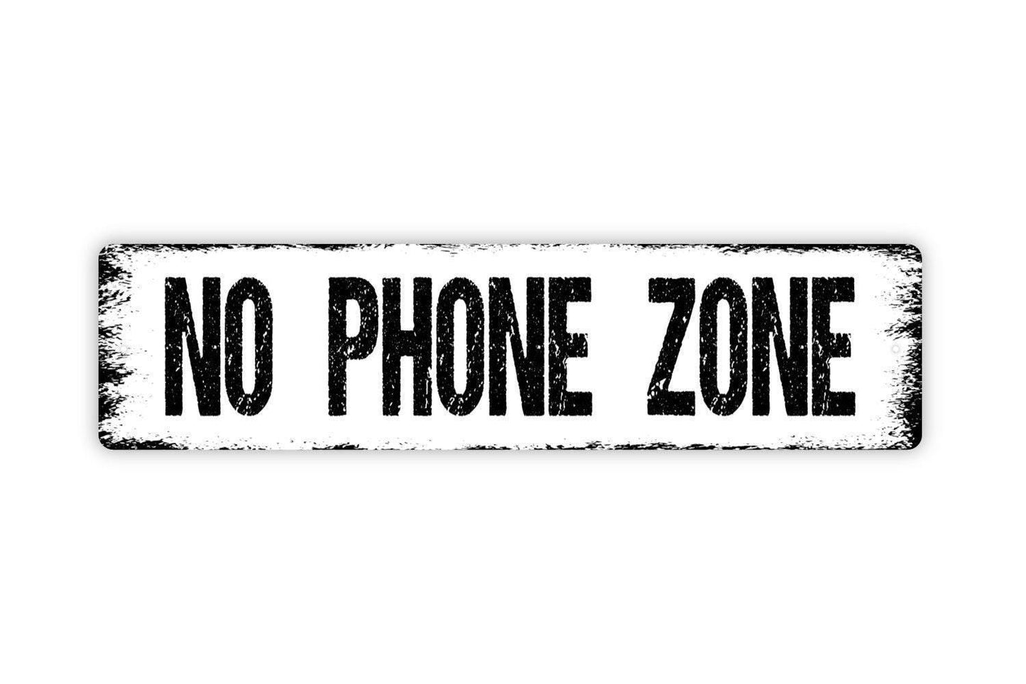 No Phone Zone Sign - Vinyl Sticker Or  Metal Street Sign or Door Name Plate Plaque