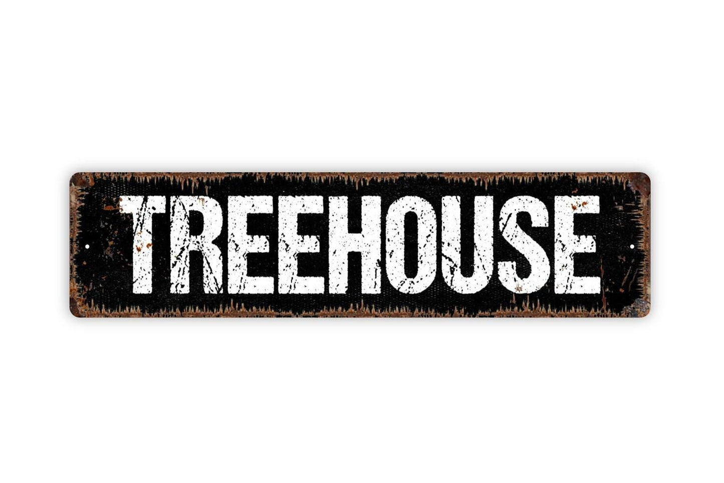Treehouse Sign - Clubhouse Fort Backyard Child Children Play Kids Farmhouse Style Rustic Street Metal Sign or Door Name Plate Plaque