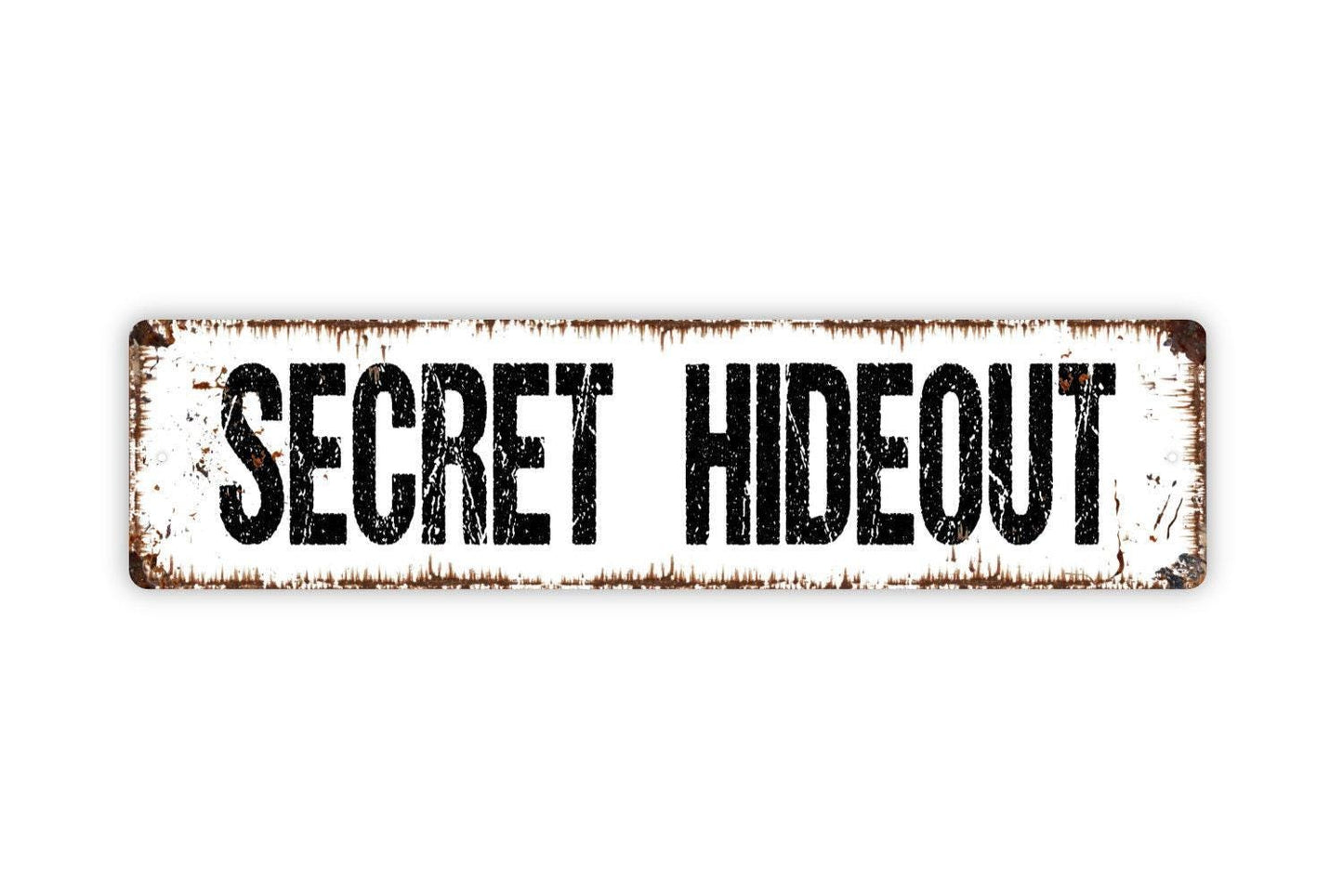 Secret Hideout Sign - Clubhouse Vinyl Sticker Or  Metal Street Sign or Door Name Plate Plaque