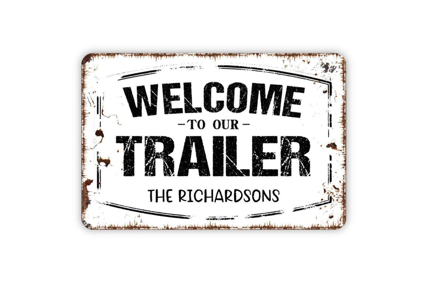 Personalized Welcome To Our Trailer Sign - Custom Metal Wall Art Indoor Or Outdoor