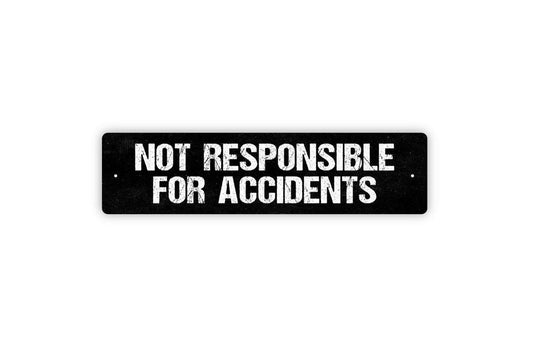 Not Responsible For Accidents Sign - Property Sign Swimming Pool No Horseplay Vinyl Sticker Or  Metal Street Sign or Door Name Plate Plaque