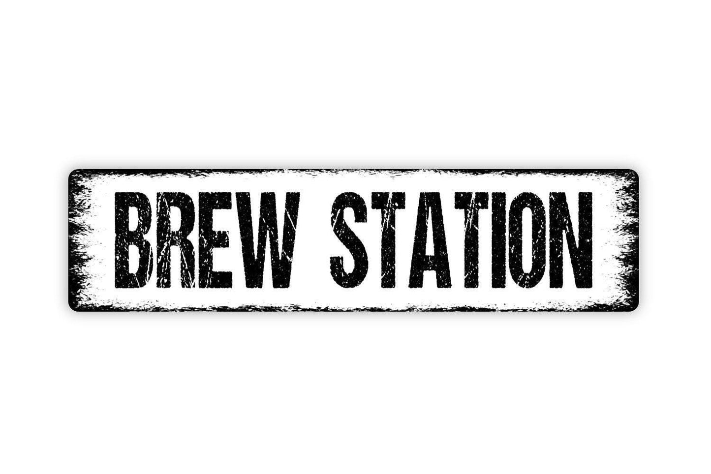 Brew Station Sign - Bar Pub Brewery Tap Room Distillery Vinyl Sticker Or  Metal Street Sign or Door Name Plate Plaque