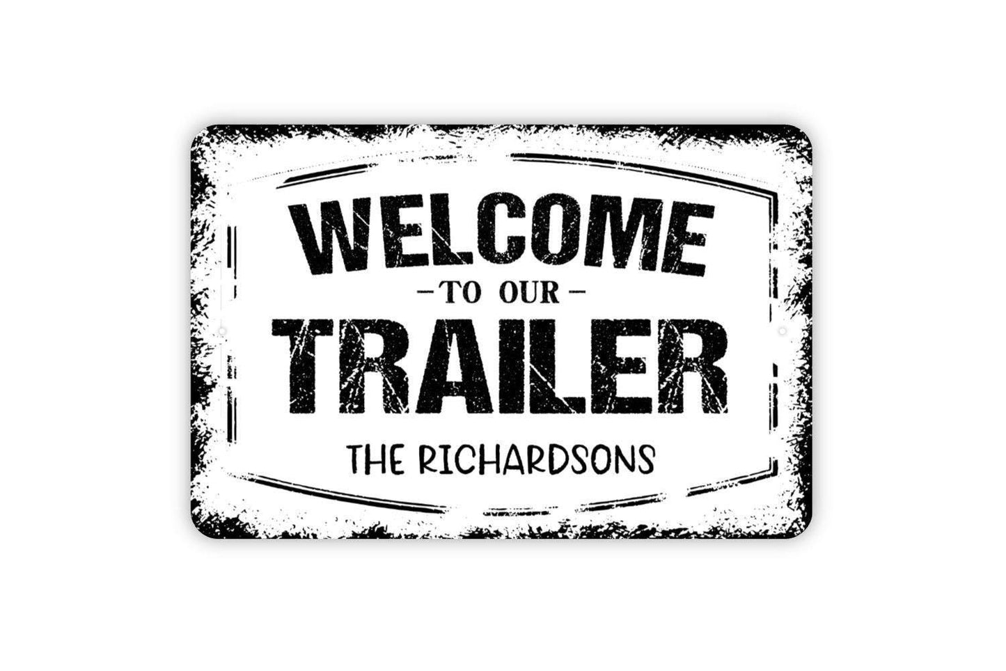 Personalized Welcome To Our Trailer Sign - Custom Metal Wall Art Indoor Or Outdoor
