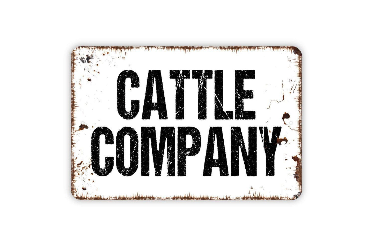 Cattle Company Sign Metal or Vinyl Sticker | Rustic Farmhouse Ranch Decor | Western Wall Art | Cowboy Cattle Ranch Sign | Country Barn Sign