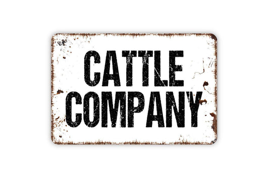 Cattle Company Sign Metal or Vinyl Sticker | Rustic Farmhouse Ranch Decor | Western Wall Art | Cowboy Cattle Ranch Sign | Country Barn Sign