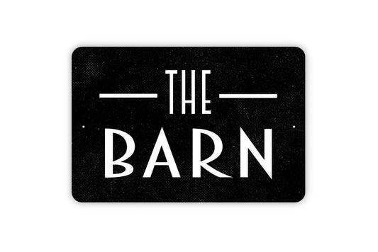 The Barn Sign – Rustic Farmhouse Wall Decor – Horse Stable Livestock Shed Farm Yard Country Sign – Metal Sign or Sticker