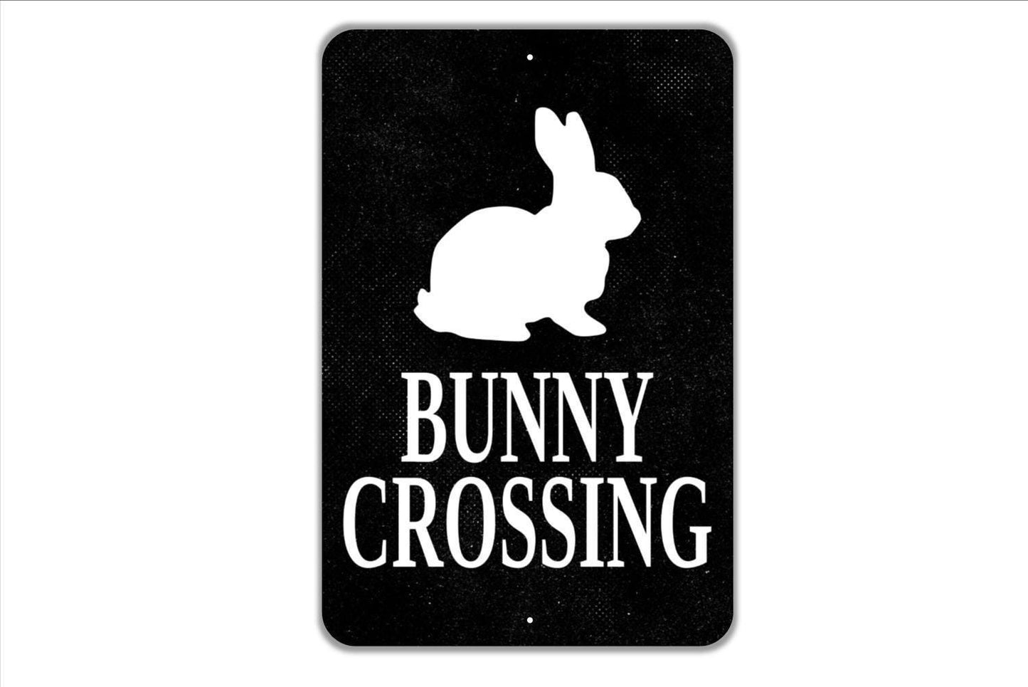 Bunny Crossing Sign - Rabbit Metal Wall Art - Indoor or Outdoor