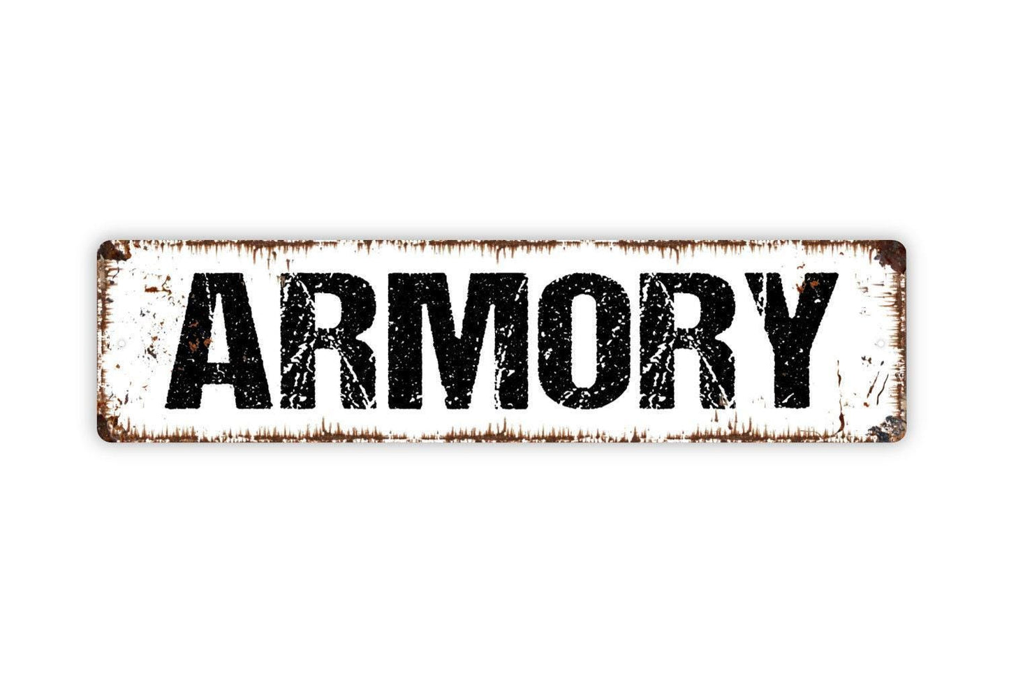 Armory Sign - Vinyl Sticker Or  Metal Street Sign or Door Name Plate Plaque