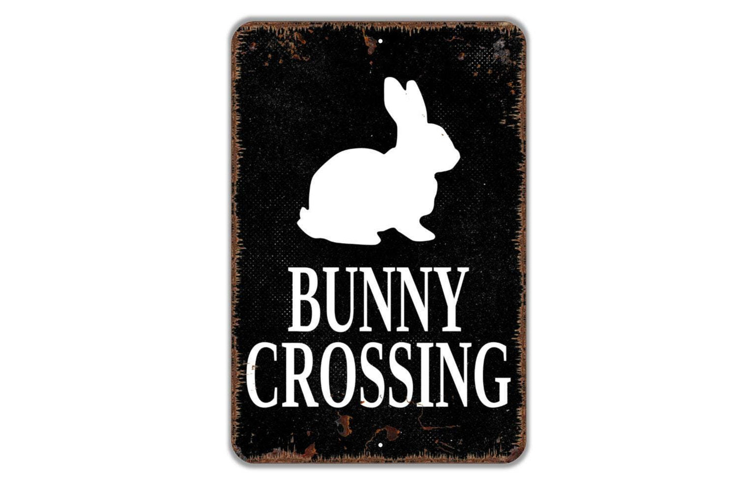 Bunny Crossing Sign - Rabbit Metal Wall Art - Indoor or Outdoor
