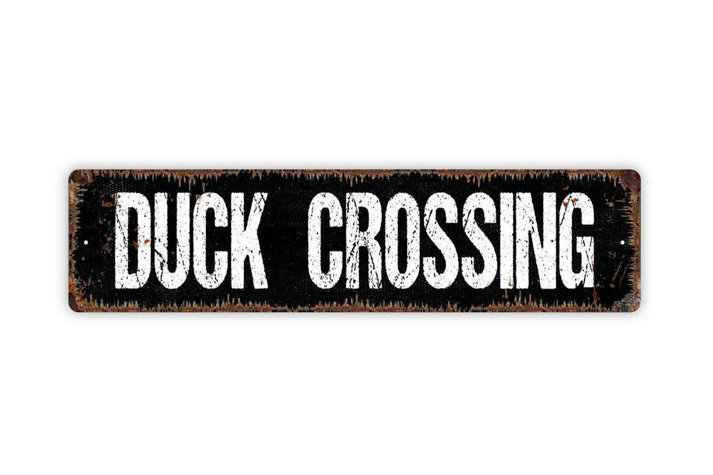Duck Crossing Sign - Vinyl Sticker Or  Metal Street Sign or Door Name Plate Plaque