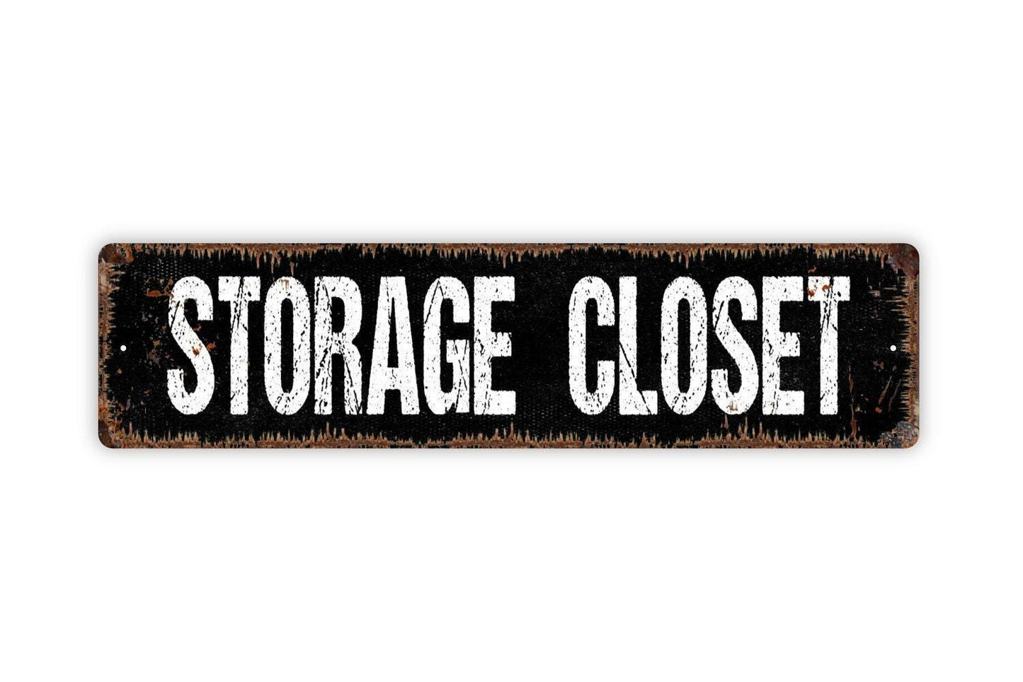 Storage Closet Sign - Rental Vacation Property Hotel Motel Bed And Breakfast Vinyl Sticker Or  Street Metal Sign or Door Name Plate Plaque