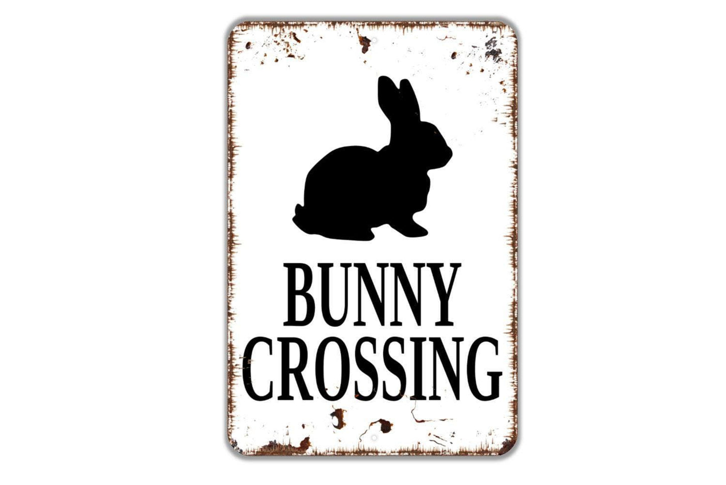 Bunny Crossing Sign - Rabbit Metal Wall Art - Indoor or Outdoor